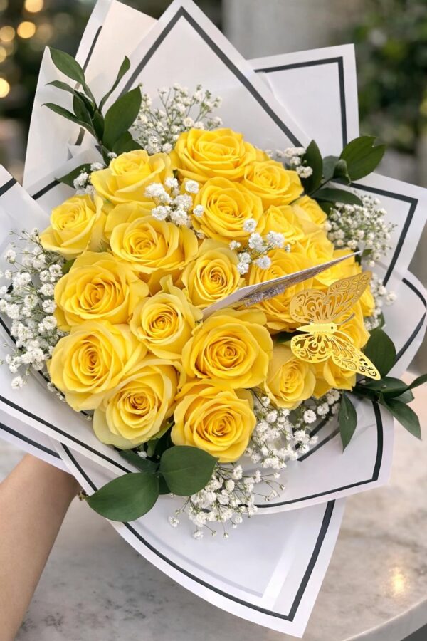 Hans wrap bouquet in Yellow